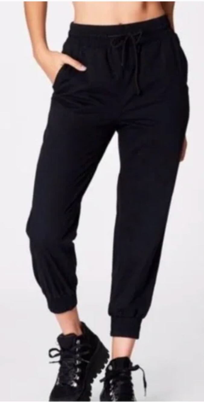 Carmar Black Cotton Twill Joggers size 10